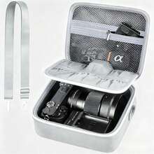 ALKOO 相機保護套適用於 Alpha ZV-E10 Alpha A6400/ A6700/ A6100/ A6000/ A6600/ A6500 無反數位相機，附肩帶旅行包(僅含盒裝) - 灰色 - 查看 8