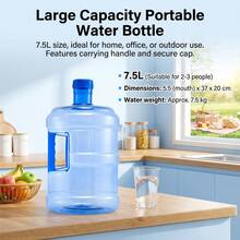 Water Storage Jug With Handle And Lid For Home Office Outdoor Use HDPE Material - Baby Blue - View 8