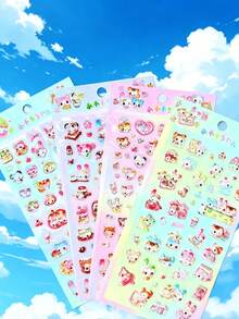 Adesivos 3D Brilhantes com Bolhas | Ideais para Celular/Ursinho de Pelúcia/Copo/Câmera, Doces e Descolados, Mágicos para Festas, Scrapbook Vintage - Multicolorido - Ver 1