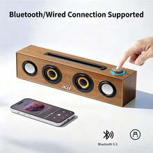 The OKS266 Retro Wooden Bluetooth Speaker Is A Nostalgic Desktop Computer Speaker With High-Fidelity Sound Quality. It Is Compatible With Desktops, Laptops, Mobile Phones, And Tablets, And Features Multi-Mode Connections Via USB/3.5mm/AUX. It Boasts A Classic Design. - View 8