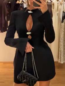 Women Short Dresses - Black - View 5