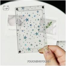 1个3英寸透明激光星形卡座，梦幻闪亮激光星形卡砖，磁性卡座，YOUCHENGYOUPIN，高美感激光星形亚克力卡砖，照片展示框，适用于照片卡收纳，偶像卡展示框，追星女孩必备亚克力卡片保护架 - 卡套 - 查看 2