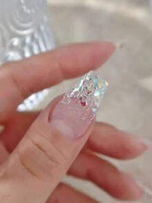 1盒極光幻彩碎片美甲材質，秋冬氛圍主題，折射多色亮面，指甲DIY裝飾，美甲沙龍風百搭美甲裝飾配件 - 彩色 - 查看 4