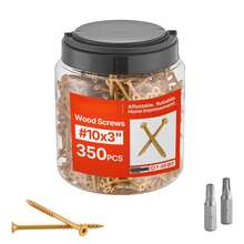 Wood Screws 350 PCS, # 10 X 3-Inch Anti-Rust Coated, Exterior Deck Screw Torx/T25 Star Drive, Metal Rust-Resistant Outdoor Decking Screws With 2 Screw Connectors, For Decking Fencing Framing - 350 PCS - View 4