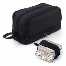 Customized Logo Macaron Color Double-Compartment Multi-Functional Pencil Case, Large Capacity Round Cylinder Pen Bag, Dirt-Resistant School Supplies Pouch, Cute & Practical Student Stationery Storage Box, Versatile Stationery Bag, Durable & Minimalist Back-To-School Gift, Healing Stationery Pouch, Suitable For Class, Commute, Dorm - Multicolor - View 10
