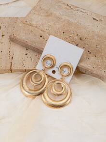 欧美跨境金属时尚个性夸张小众极简几何耳环 - 彩色 - 查看 12