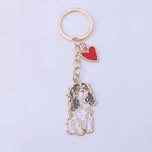 1pc Metal Jack Russell Terrier Dog Animal Enamel Heart Shaped Keychain Pendant Key Ring Suitable For Car Keys, Souvenir Gift For Women, Men, Handbag, Mother, Father, Graduation, Teacher - Multicolor - View 9