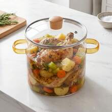 EZIFY Yellow Borosilicate Glass Heat Resistant Cooker Pot - View 2