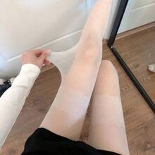 Sexy Ins-Style Women's Black Polka Dot Thigh-High Mesh Lace Pantyhose, Black Stockings, Internet Celebrity Beautiful Legs - Chấm đen lớn - Xem 6