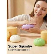 1pc Adult Stress Relieving Tabletop Toy Steamer Shaped Soft Squid Elastic Dough Toy Fun Handheld Novelty Toy Office Home Desk Decor Adult Party Random 4 Colors - 隨機顏色帶蒸籠 - 查看 6