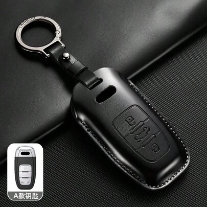 Leather Car Remote Key Case Cover Shell For Audi A1 A3 8V A4 B8 B9 A5 A6 C7 A7 A8 Q3 Q5 Q7 S4 S6 S7 S8 R8 TT - Accessory Holder