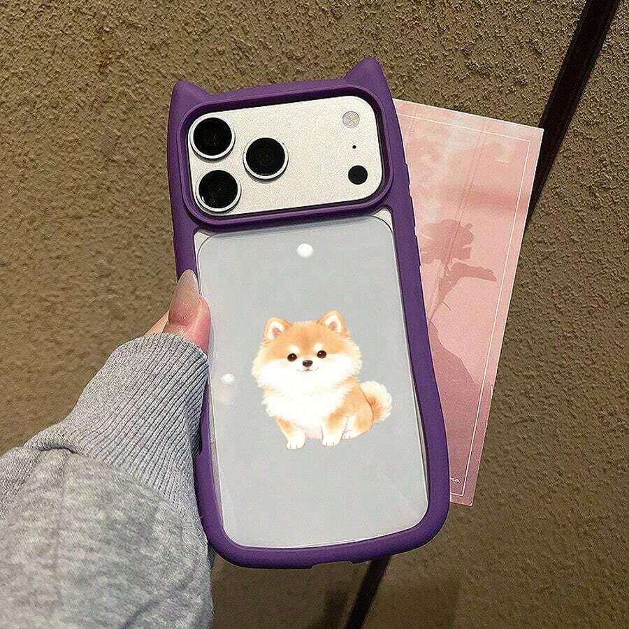 スマホケース 猫耳デザイン 動物柄 可愛いデザイン 大人可愛い 女子向け  柔らかTPU 耐衝撃 カメラレンズ保護 17pro Max/17pro/17/11/12/13/14/15/15Pro/15PluS/15Pro Max/16/16Pro/16PluS/16Pro Max/MIN/X/XR 対応 インスタ映え プレゼント - 紫色 - チェックする 1