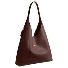 COACH Brooklyn Grain Leather Hobo Bag, Handbag, Shoulder Bag Small Women's Maple Brown Maple Brown - 楓木棕 - 查看 2