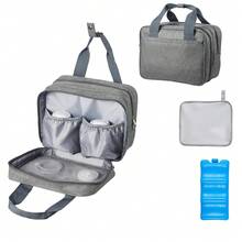 Wearable Breast Pump Bag, Breast Feeding Bag With Ice Pack, Fits For M5/M6, Pumping Accessories & Breastmilk Storage, Portable Pump Carrying Case For Work, Travel & Family Use, Grey - Medium, Light Gray, 20cm - View 8