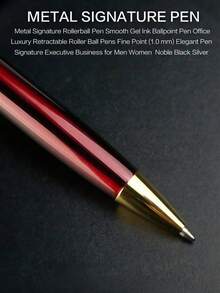 Metallkugelschreiber, schwarze Tinte, mittlere Spitze (0,5 mm), geschmeidiges Schreiben, nachfüllbar, Geschäftsgeschenk-Stift, Unterschriftenstift, unisex, geeignet für Büro-/Verwaltungsmitarbeiter, Premium-Metallstift, unverzichtbar für den Schulanfang - Mehrfarbig - Übersicht 2