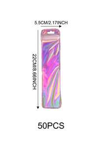50pcs/100pcs Premium Jewelry Packaging Bags, Laser Bags, Self-Seal Plastic Bags, Holographic Foil Bags For Toys, Cables, Jewelry, Travel Accessories, Gift Packaging - Multicolor - View 9