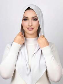 1pc Instant Triangle Hijab, All-In-One Tie-Up Design, Quick Wrap Without Slipping, No Undercap Or Folding Required, Suitable For Daily Wear, Prayer, And Outings - Triangular Hijab - View 6