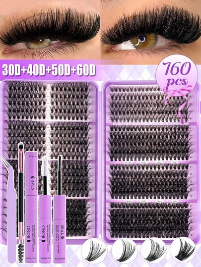 Bộ nối mi giả D Curl DIY 760 sợi, độ dài 8-16mm, kèm keo, chất bịt kín, nhíp và cọ, dành cho người mới bắt đầu. Bộ mi giả dung lượng lớn, phù hợp với nhiều kiểu trang điểm khác nhau. Mi giả dày và mềm mại giúp làm dài và to mắt, thích hợp sử dụng hàng ngày, trong đám cưới, các hoạt động ngoài trời, du lịch, tiệc tùng, lễ hội âm nhạc. Cũng là một món quà lý tưởng dành cho phụ nữ.