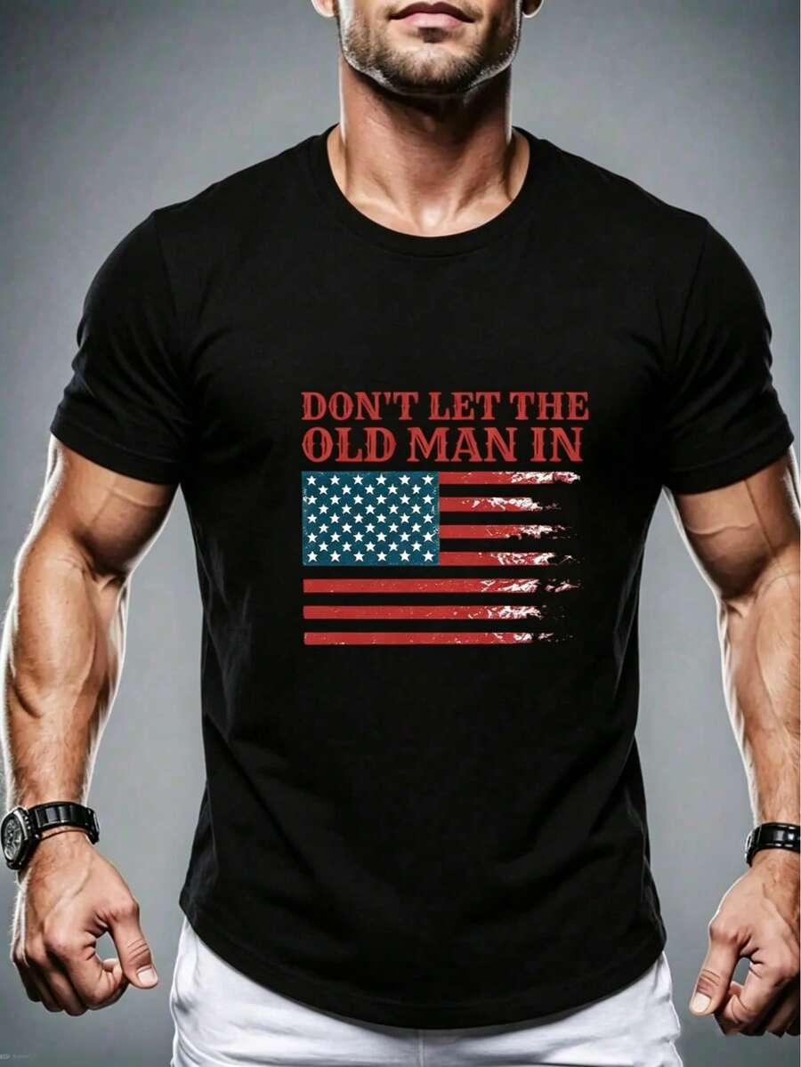 Men's Casual USA Flag Print Sleeveless Tank Top, Summer - màu đen - Xem 1