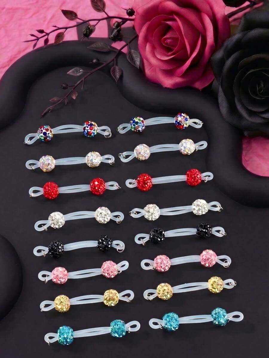 Khuyên ngực giả dễ thương phong cách Y2K có thể điều chỉnh, không cần xỏ lỗ, kẹp cài, trang sức xỏ khuyên giả cho phụ nữ. - Khuyên núm vú giả - Xem 1