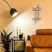 1pc Creative Geometric Wall Decor, Iron Art Display Rack For Living Room, Bedroom, Entryway Background - A - View 1