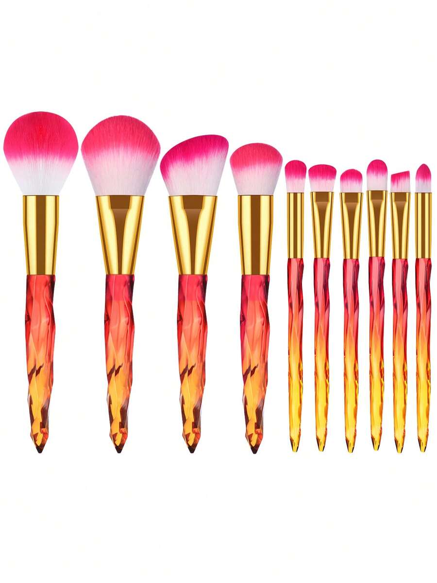 10pcs Makeup Brush Set, Suitable For Daily Makeup, Can Be Given As Gift To Girlfriend - Multicolor - View 1
