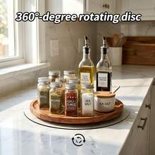 360° Rotating Acacia Wood Slouchy Susan Turntable, Suitable For Cabinets, Pantries, Kitchen Countertops, Dish Racks, Coffee Bars And Farmhouse Decor, Can Be Used As Kitchen Storage Rack, Spice Rack, Kitchen Accessories, Kitchen Tools, Easy To Clean, Perfect Gift For Mother's Day, Cooking Enthusiasts Or Housewarming - View 13