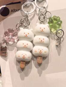 2pcs Cute Lucky Leaf Phone Charm Keychain, Japanese Cat Shaped Phone, Camera, Earphone Pendant, Handmade DIY Accessories, Women Car Key Chain, Suitable As Birthday Gift For Friends And Teachers - Multicolor - View 7