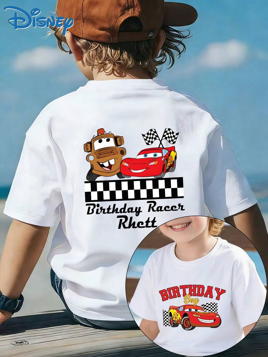[Disney Licensing]A Short-Sleeved T-Shirt Suitable For Boys. The Front Features The Design Of Lightning McQueen From "Cars". It Is Perfect For Use As A Gift For Any Occasion. - trắng - Xem 1