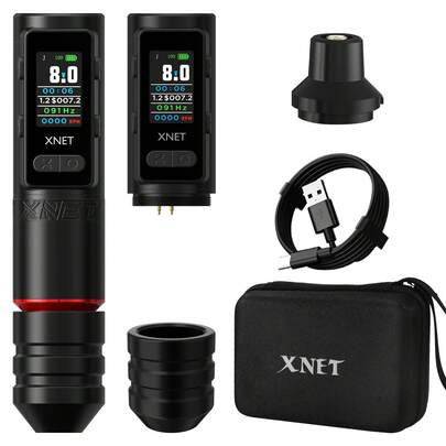 XNET VANE 1pc Wireless Tattoo Machine, Equipped With Multi-Function OLED Color Screen, 2400mAh Battery Capacity, 40mm Stroke Brushless Motor, Low Vibration Quiet Portable Tattoo Pen, Suitable For Tattoo Artists And Beginners