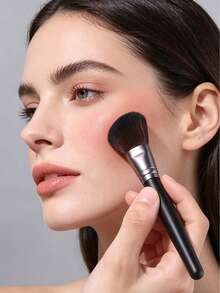 1 cọ trang điểm mềm cầm tay dạng góc cạnh, cọ tán phấn highlight và má hồng hình lưỡi liềm, dụng cụ trang điểm chuyên nghiệp. - màu đen - Xem 7