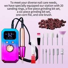 20,000 RPM Rechargeable Electric Nail File, Professional Portable Acrylic, Gel Nail And Polishing Grinder With 11 Sanding Bands, Wireless Design, Suitable For Salon And Home High-Speed Tool, Great Gift For Women - Multicolor - View 6