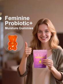 Crasye Slippery Kitty Moisture Gummies For Women Pineapple Flavored Feminine Probiotics Slippery Elm Immune Defense Flora Support Ph Balance Odor Control 60 Gummies - - - 查看 4