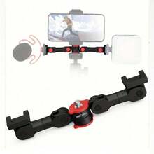 Multi-Functional Dual Cold Shoe Bracket, 1/4" Extension Rod For Vlogging, Compatible With Microphones, LED Lights & Camera Accessories - View 9