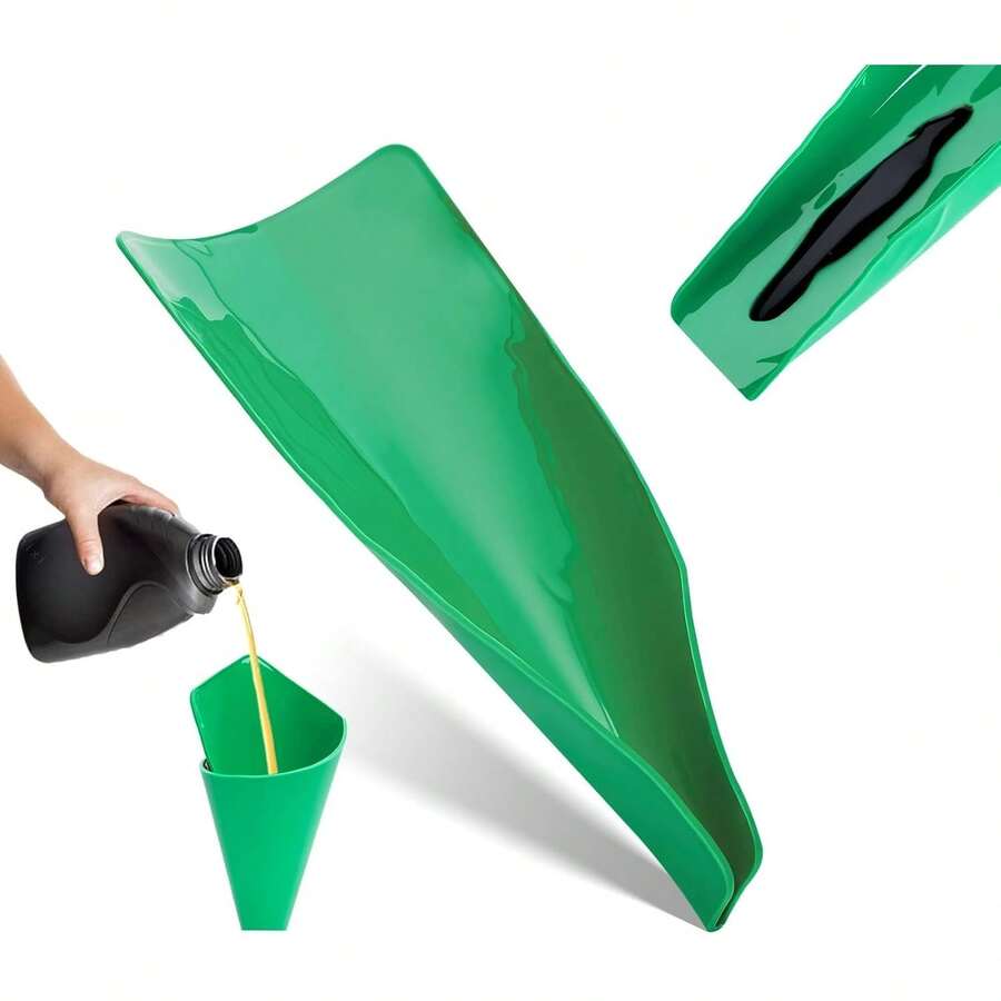 Reusable Flexible Oil Drain Funnel Form A Foldable Bendable Flex Funnel For Car Motorcycle Truck Lawnmower Snowplow Reused Oil Change Spill-Free Filling Draining Tools Easy To Store And Clean - 1 - View 1