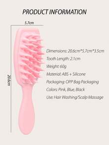 2035Brush Bàn chải gội đầu bằng silicon có tay cầm dài, dụng cụ mát-xa da đầu, bàn chải chà tóc bằng silicon mềm mại giúp loại bỏ gàu, kích thích mọc tóc, chăm sóc da đầu và mát-xa toàn thân, dụng cụ gội đầu dùng tại nhà, salon, tiệm cắt tóc, khi đi du lịch, phù hợp cho nam nữ mọi loại tóc, có màu hồng, đen và xanh dương. - Nhiều màu - Xem 5
