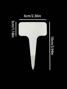50pcs White Plant Labels, T-Type Plastic Plant Markers, Gardening Decor Tools, Waterproof, Reusable, Suitable For Planting Pots And Flower Pots Labels, Greenhouse Indoor/Outdoor Gardening Decor, Gardening Vegetables And Flowers Planting, Essential Gardening Accessories - A - View 11