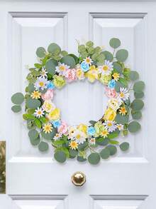 1 pieza, Guirnalda de flores de margarita artificial de 45 cm de primavera elegante, diseñada en estilo natural pastoril, adecuada para colgar en la pared, decoración de jardín al aire libre y entrada interior, hermosa decoración del hogar, regalo festivo - Multicolor - Ver 7
