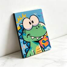 Kawaii Green Big Eyes Dinosaur A5 Hardcover Notebook - Black - View 2