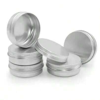 24/12 Pcs Aluminum Round Metal Tins With Screw Lids, 10ml/30ml/50ml/60ml Refillable Lidded Metal Tins, Empty Aluminum Tins, Metal Candle Storage Tins For Crafts, Candies, Cosmetics, Lip Balm, Candles, DIY, Etc.