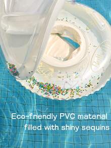 1 pieza Anillo inflable de natación con forma de mariposa transparente y sombrilla desmontable. Es tanto un asiento para la piscina como un juguete de agua para exteriores en verano. - Multicolor - Ver 8