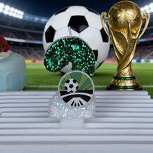 FIFA世界杯足球主题数字生日蜡烛，闪光绿白足球图案蛋糕装饰，适合体育迷派对用品、庆祝活动配件、周年纪念装饰品、比赛日进球特别活动装饰 - 彩色 - 查看 7