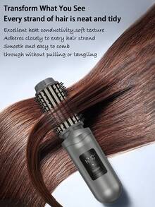 Wireless Hair Straightener Brush With LCD Display, Mini Curling Iron With 3 Temperature Settings, Anti-Scald Rechargeable Curling Wand, Anti-Frizz Fast Heating For Daily Styling And Travel - Multicolor - View 6