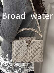 Bolso de mano elegante con diseño de letra 2026 Niche, nueva bolsa de hombro y bandolera de moda y estilo para mujeres - Beis - Ver 2