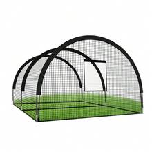 Jaula de bateo de béisbol con estructura resistente – Red de práctica de bateo y lanzamiento para múltiples deportes – Para béisbol, sóftbol, golf – Ideal para el patio trasero o el campo - 32*12*8 pies - Ver 5