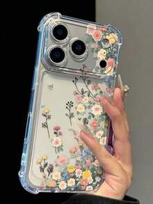Daisy Flower Transparent Anti-Fall Phone Case, Minimalist Spring Style Phone Case, Suitable For Daily Use, Compatible With IPhone 15/15 Pro/15 Plus/15 Pro Max/16/16 Pro/16 Pro Max/17/17 Pro/17 Pro Max/12/12 Pro/12 Mini/13/13 Mini/13 Pro/13 Pro Max/14/14 Plus/14 Pro Max/11 Soft Case - 1pc - View 2