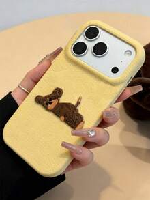 Funda de teléfono con patrón 3D de salchicha de dibujos animados, antideslizante, a prueba de golpes y ligera, duradera, adecuada para iPhone 17 Pro Max 17 Pro 17 16 15 14 13 12 Pro Max 16 11, funda suave a prueba de golpes para otoño/invierno, regalo de Navidad - Amarillo - Ver 5