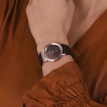 CITIZEN EG7072-19X 女士腕表，玫瑰金钛金属表壳，棕色表盘，蓝宝石水晶表镜，真皮表带，优雅正装腕表，送给她的完美礼物 - 黑色 - 查看 2