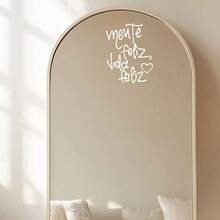1pc "Choose Happiness" | "Happy Heart, Happy Life" Choose Joy Home Decor Sticker Spanish Quote Decal - Suitable For Bathroom, Mirror (Vanity/Makeup), Door, Window And Wall Home Decor | Sticker Only - B - View 5