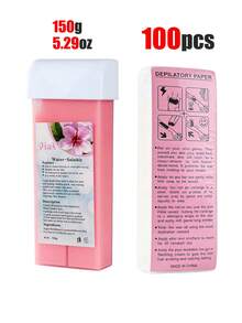 150克脱毛蜡纸+100片脱毛布，脱毛套装，含150克糖蜡和蜂蜜蜡块，适用于女性面部、手臂、腿部、腋下、眉毛、比基尼线以及男性面部、手臂、腿部、腋下、眉毛的脱毛，令肌肤光滑。 - 條狀 - 查看 10